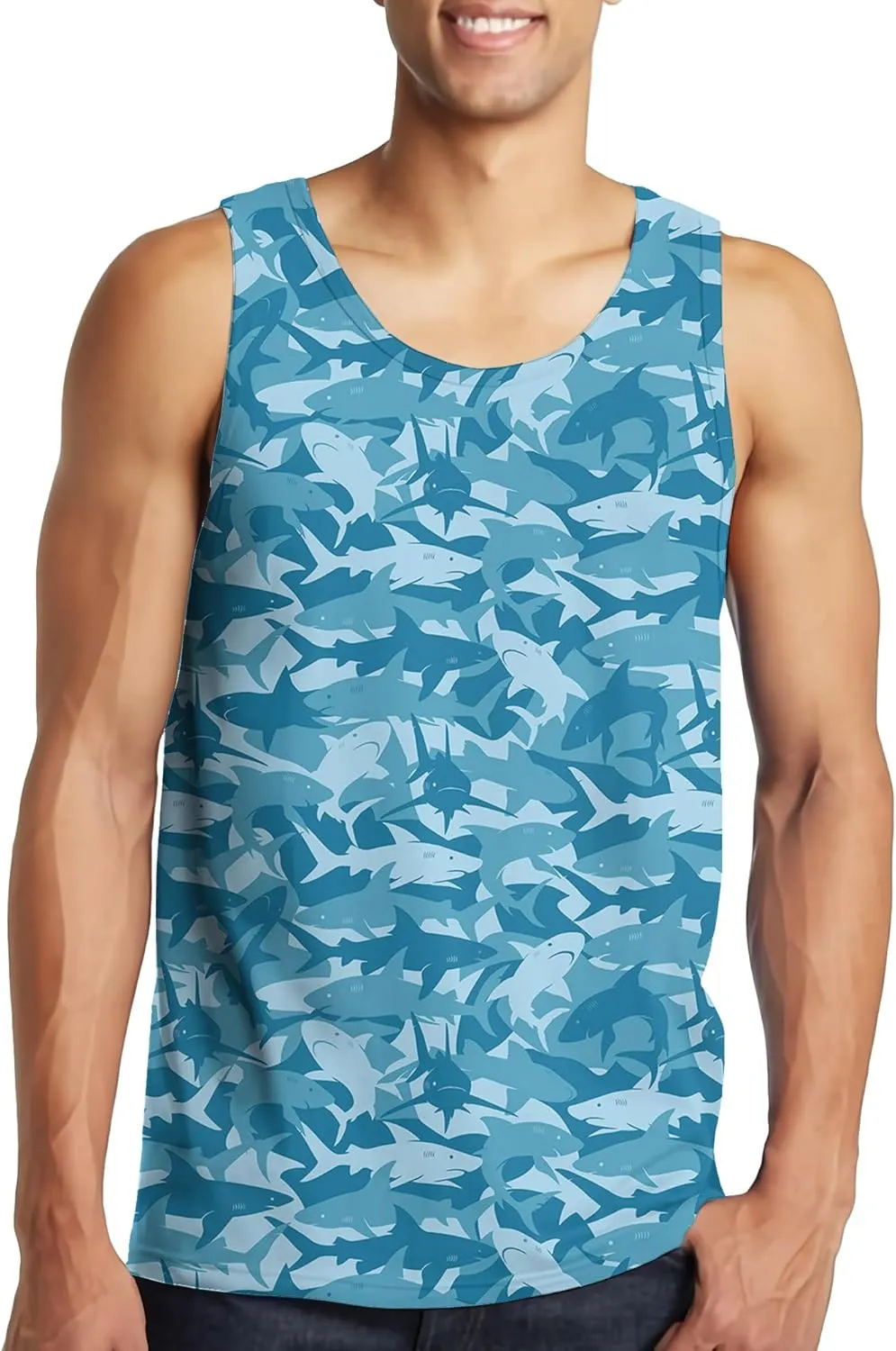 Tank Tops Men Print Funny Graphic Beach Tank Top for Men Summer Casual Wear