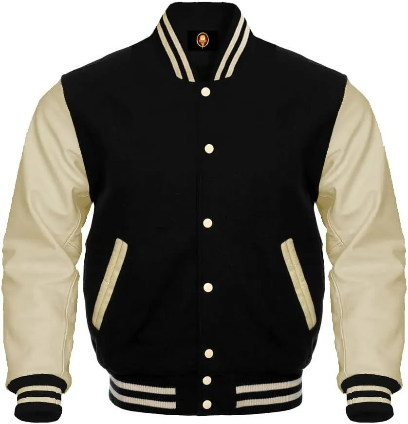 Team Colors Options Varsity Jacket Letterman Baseball Bomber High School Wool Leather Varsity Jackets