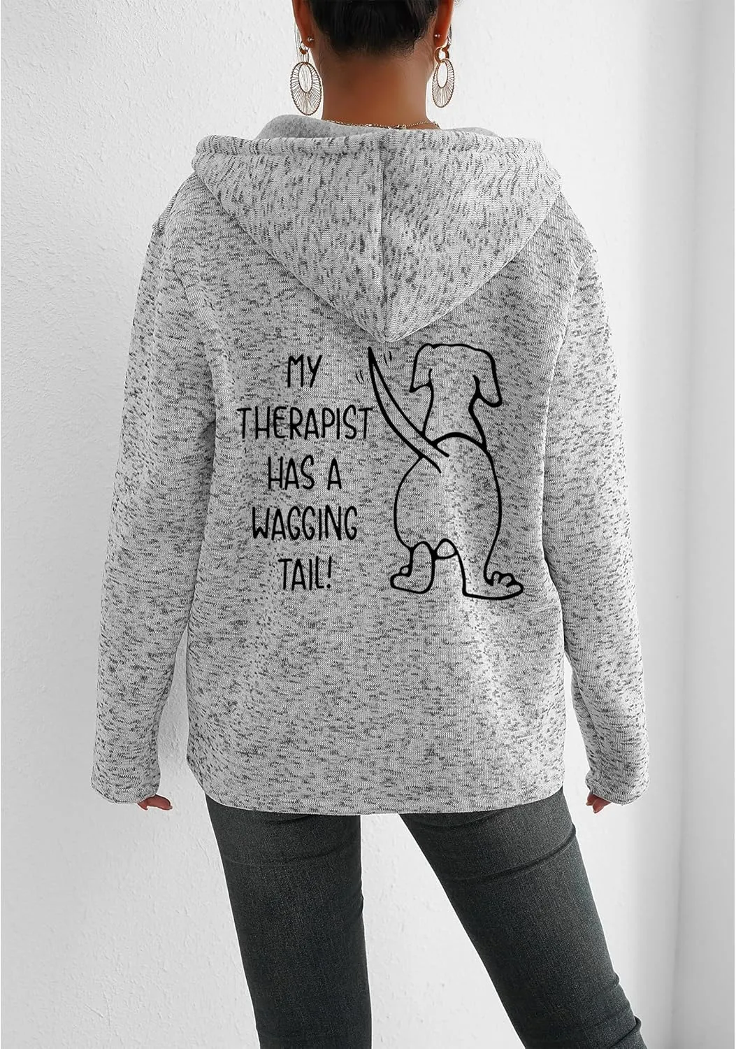 TIAFORD Women's Dog Mom Zip Up Hoodies Oversized Hooded Sweatshirts Fleece Lined Jackets Cute Outfits with Pockets