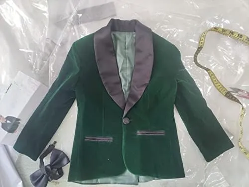 Toddler Boy Formal Suit Jacket Outfit Christmas Velvet Blazer Sports Coat for Kids Birthday Party JTZ019