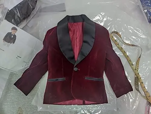 Toddler Boy Formal Suit Jacket Outfit Christmas Velvet Blazer Sports Coat for Kids Birthday Party JTZ019
