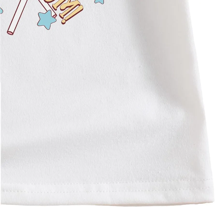 Toddler Girl Clothes Set-Cartoon Graphic Print Girls' Short Sleeves & Jean Shorts-Little Girls Outfits Size (3-7T)