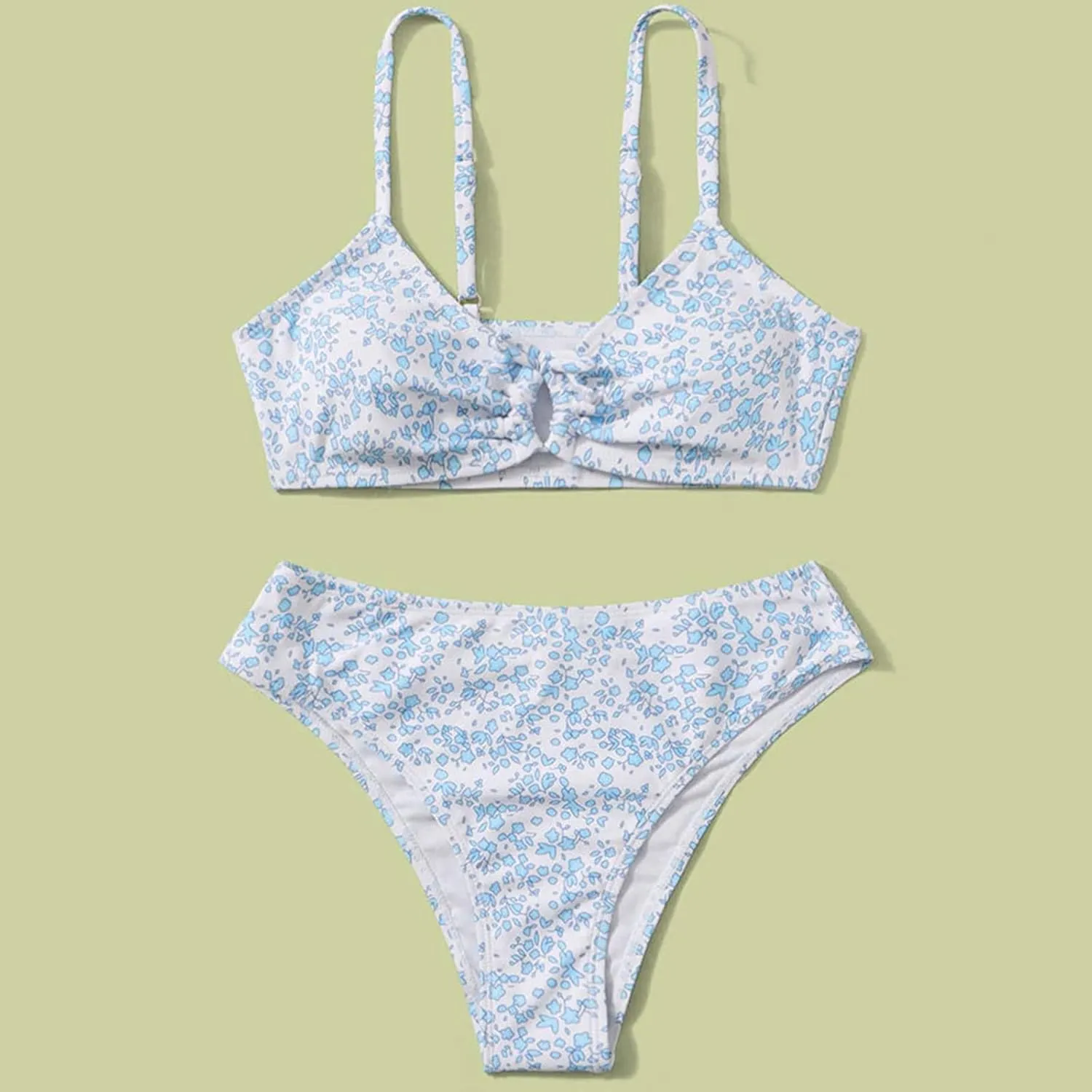 Toddler Girls 2 Piece Bathing Suits Padded Bikini Swimsuit Sets Swim Brief and Bra Swimwear for Kids Beach Rash Guard