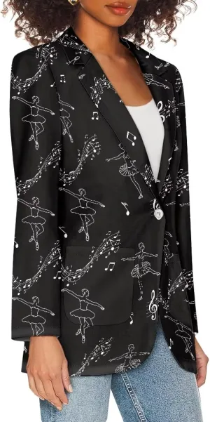TODIYADDU Blazer Jackets for Women Casual Long Sleeve Lapel Collar Elegant Work Office Jacket Open Front Cardigan Outwear