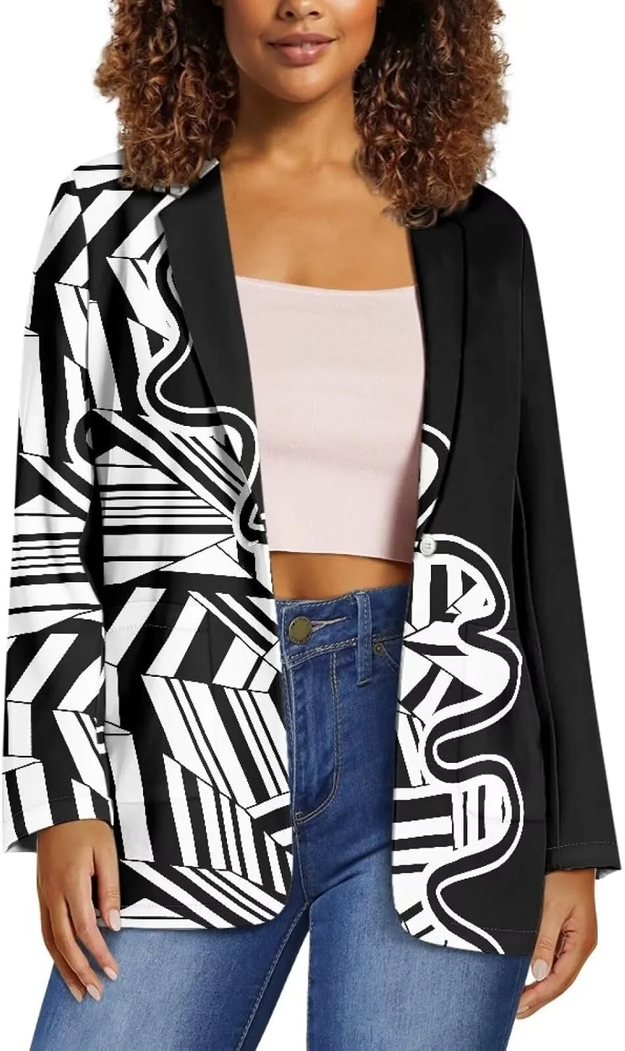TODIYADDU Blazer Jackets for Women Casual Long Sleeve Lapel Collar Elegant Work Office Jacket Open Front Cardigan Outwear