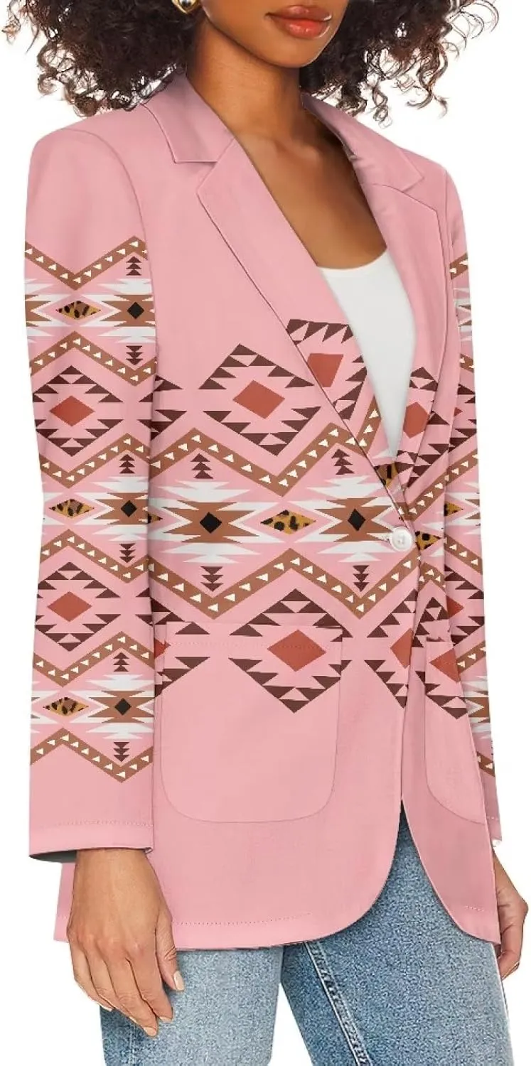TODIYADDU Womens One Button Blazer Lightweight Office Work Suit Jacket Open Front Cardigan Outwear with Pockets Size 2XS-3XL