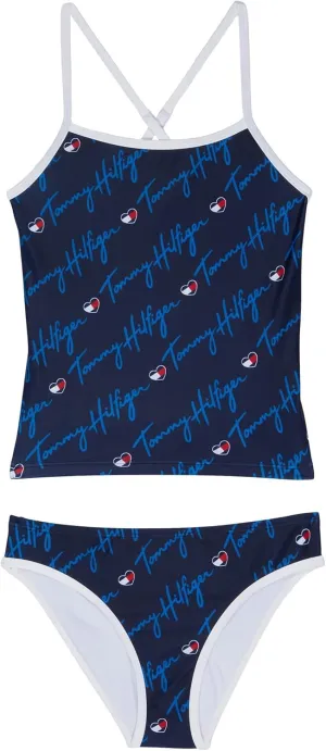 Tommy Hilfiger Girls' Two-Piece Bikini Swimsuit with UPF 50  Sun Protection, Quick Drying Bathing Suit