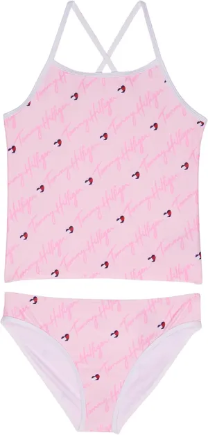 Tommy Hilfiger Girls' Two-Piece Bikini Swimsuit with UPF 50  Sun Protection, Quick Drying Bathing Suit