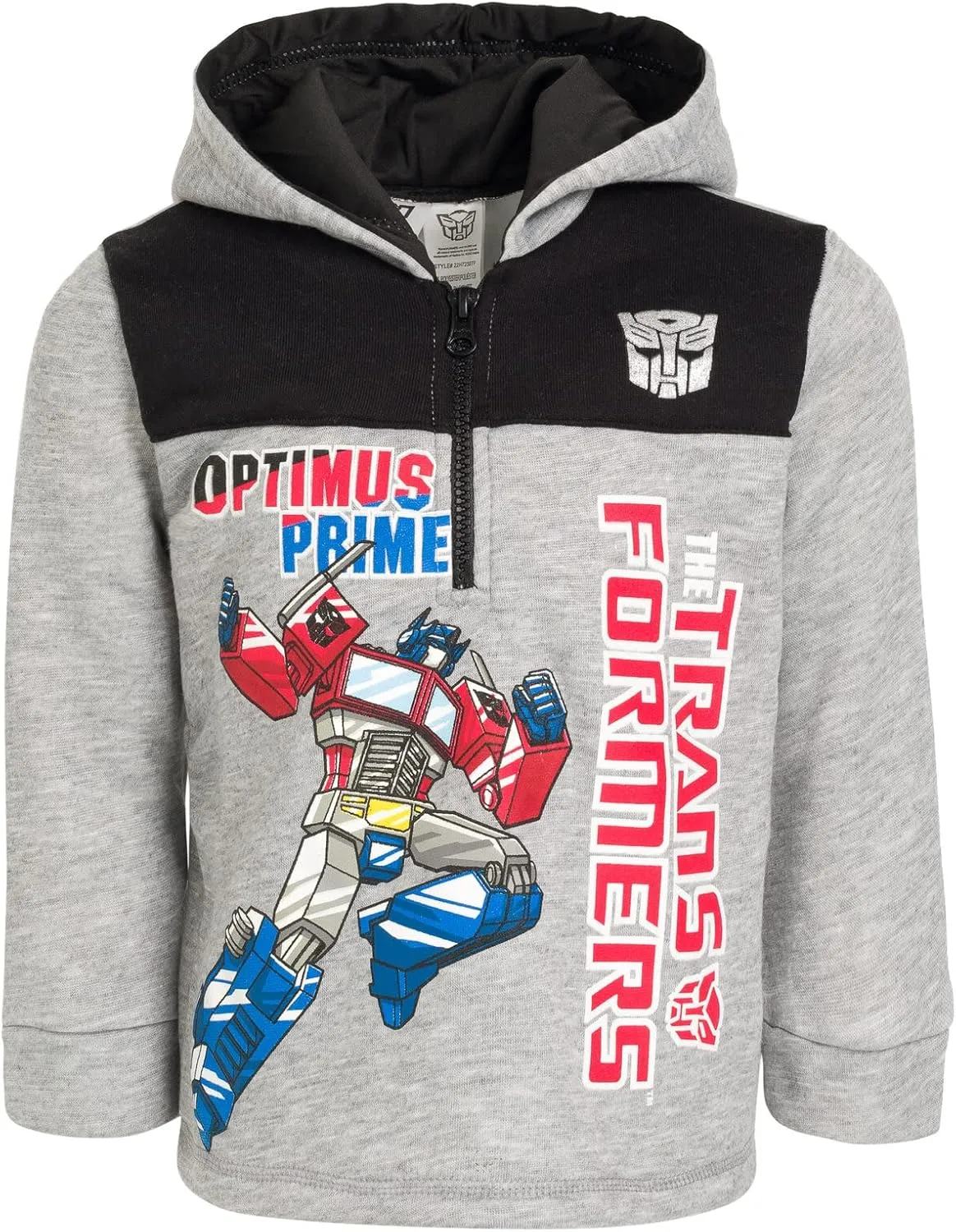 Transformers Optimus Prime Bumblebee Megatron Half Zip Pullover Hoodie Toddler to Big Kid