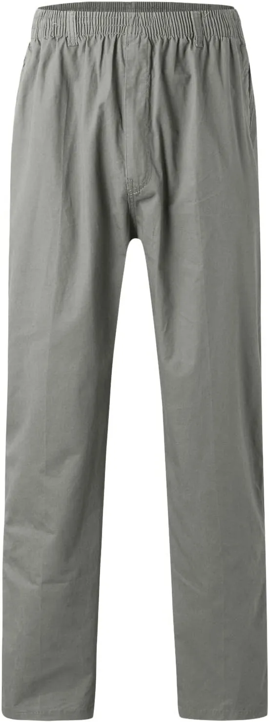Trendy Solid Color Strech Chino Pants for Men Cotton Soft Lightweight Slim Fit Open Bottom High Waist Cargo Trousers