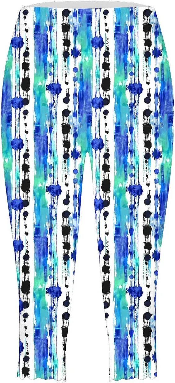 TUNUSKAT Capri Leggings for Women - Summer High Waist Yoga Capris Soft Stretch Workout 3/4 Tight Pants Running Crop Trousers