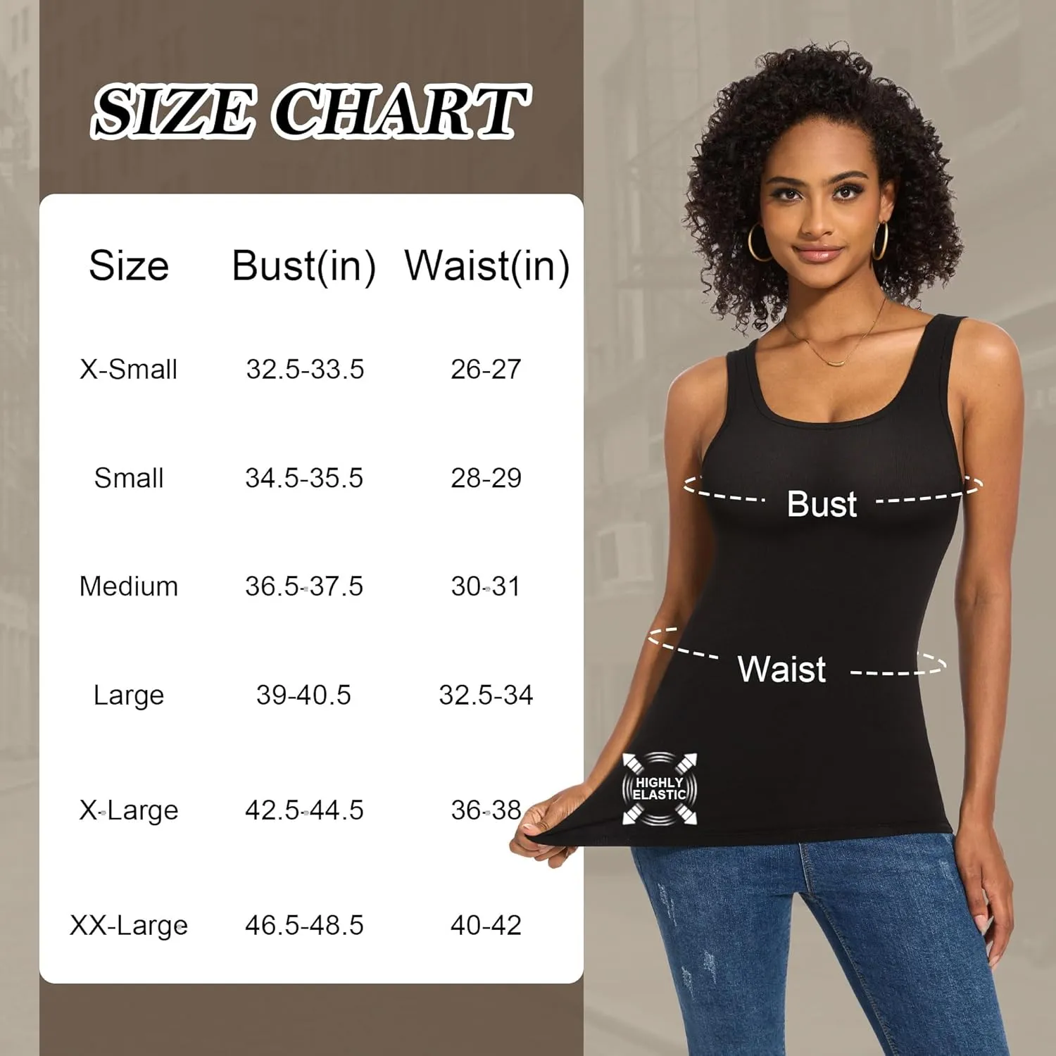 TVKSOM 5 Pack Basic Tank Tops for Women Undershirt Ribbed Sleeveless Casual Basic Tanks Top