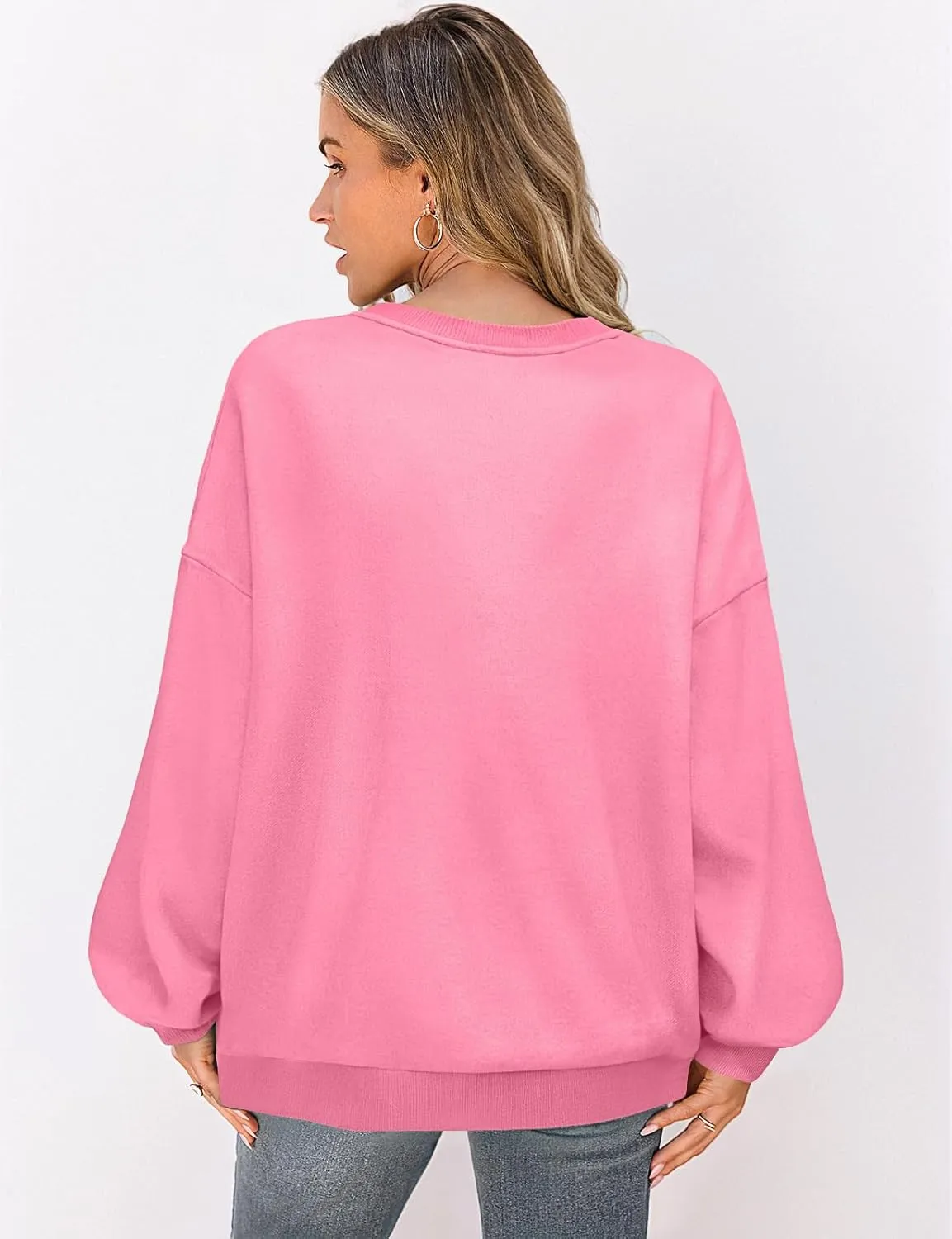 UEU Women Oversized Striped Crewneck Sweatshirt Long Sleeve Color Block Pullover Tops Casual Loose Workout Shirt