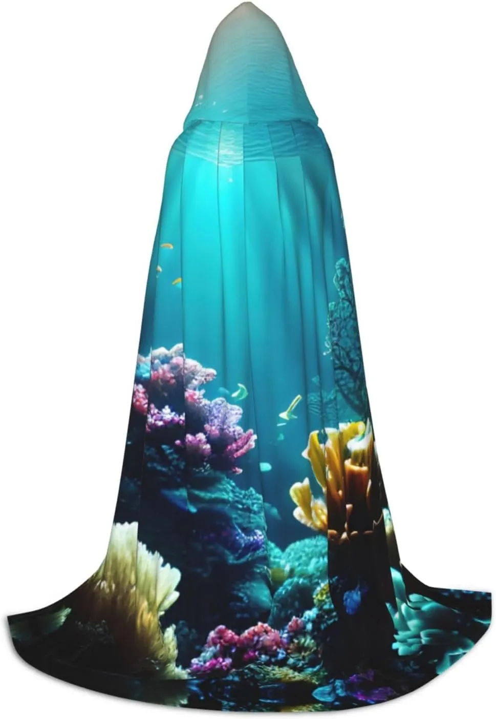 Underwater Scenery Hooded Cloak Coat Winter Warm Long Cloak Cosplay Costumes Outerwear Carnivals Hoodies Capes