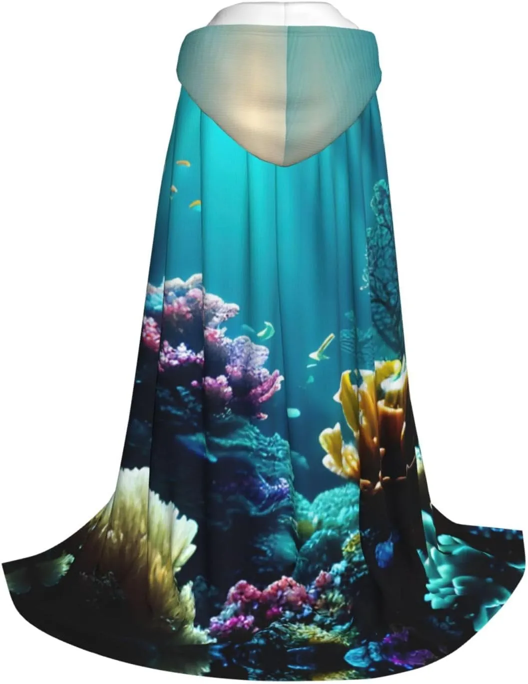 Underwater Scenery Hooded Cloak Coat Winter Warm Long Cloak Cosplay Costumes Outerwear Carnivals Hoodies Capes