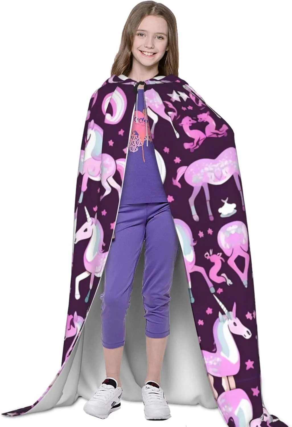 Unicorns Red Hooded Cloak Coat Winter Warm Long Cloak Cosplay Costumes Outerwear Carnivals Hoodies Capes