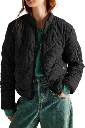 VIEWON Women's Quilted Puffer Winter Lightweight Jacket Short Warm zip up Button Down Coat with Pockets