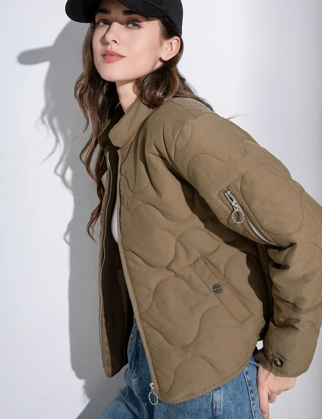 VIEWON Women's Quilted Puffer Winter Lightweight Jacket Short Warm zip up Button Down Coat with Pockets