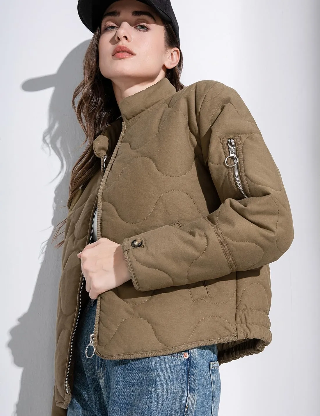 VIEWON Women's Quilted Puffer Winter Lightweight Jacket Short Warm zip up Button Down Coat with Pockets