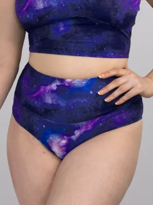 Violet Nebula Compression High-Rise Swim Bottom