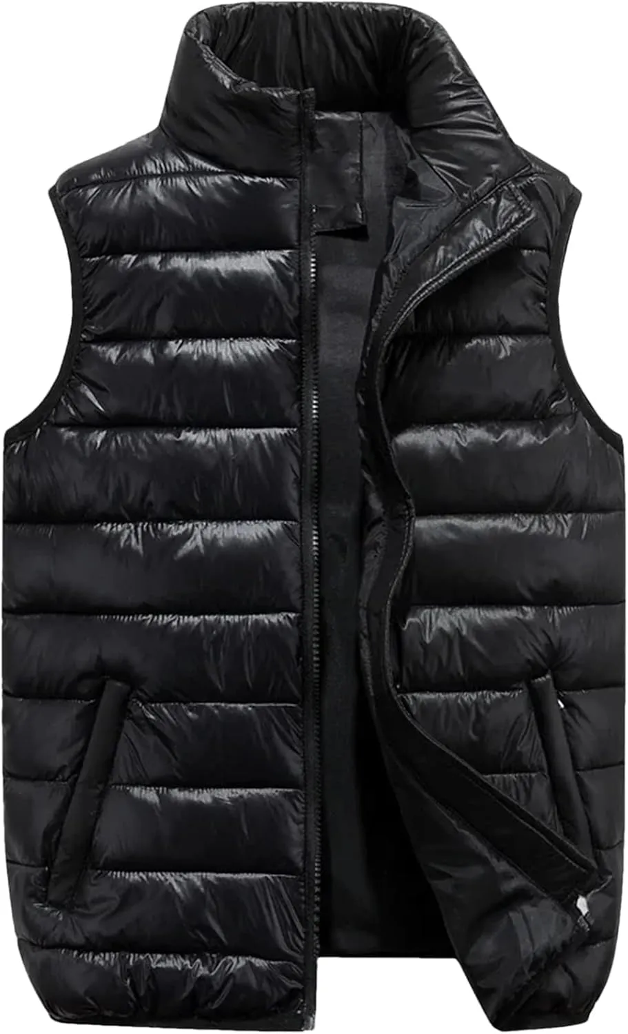 Vogrtcc Men Winter Cotton Padded Vest Casual Warm Lightweight Sleeveless Jacket Work Wear Waistcoat