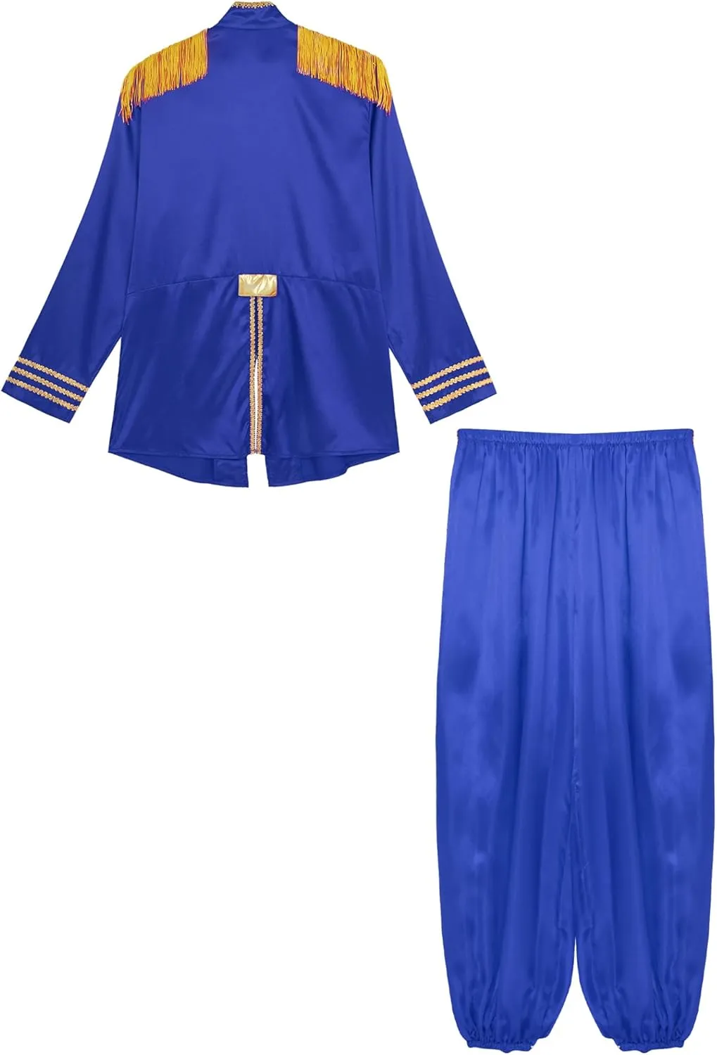 Vxuxlje Men's Hippie Costume Medieval Long Sleeve Tuxedo Jacket with Harem Pants 2 Piece Sets