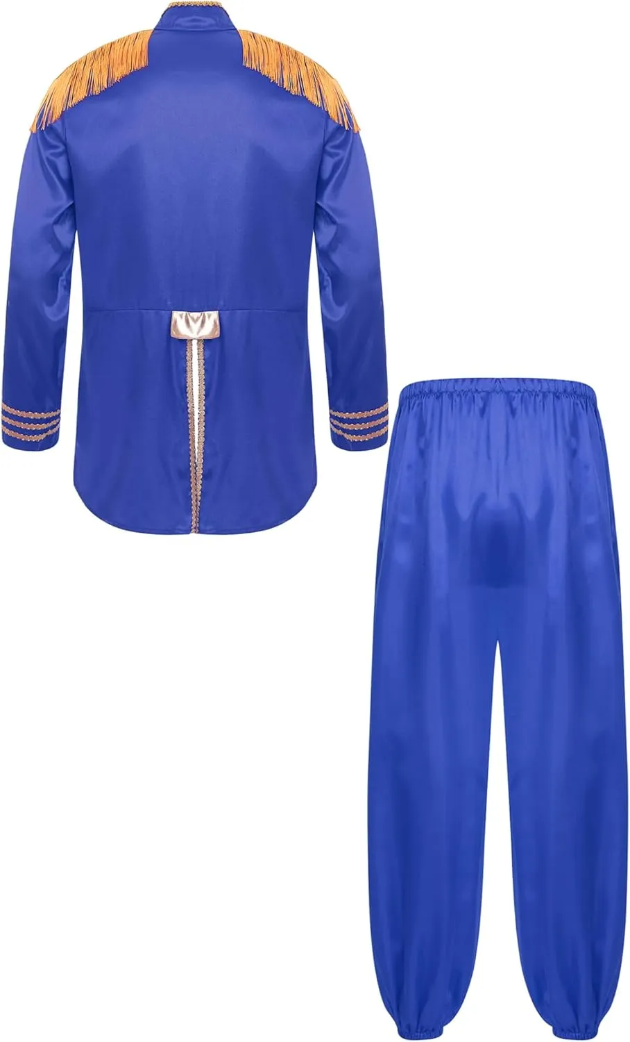 Vxuxlje Men's Hippie Costume Medieval Long Sleeve Tuxedo Jacket with Harem Pants 2 Piece Sets