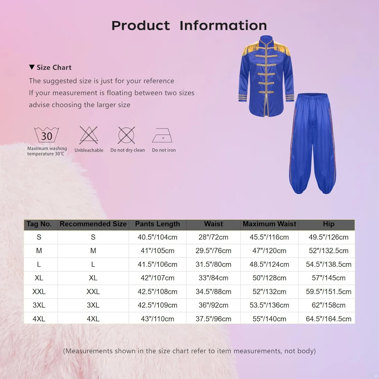 Vxuxlje Men's Hippie Costume Medieval Long Sleeve Tuxedo Jacket with Harem Pants 2 Piece Sets