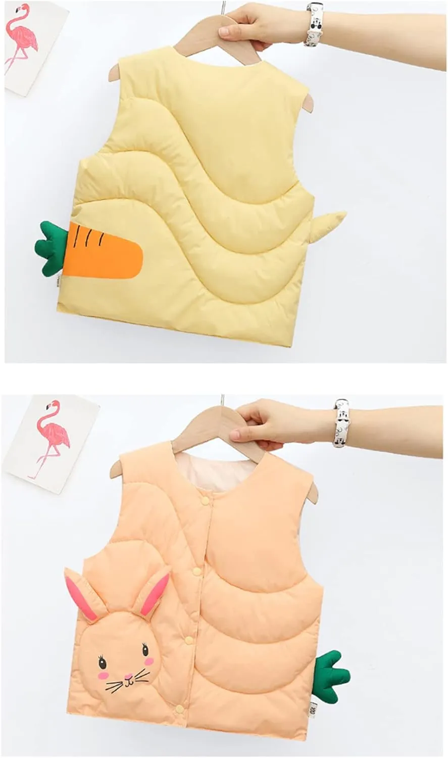 Warm Vest for Baby Girls Cute Cartoon Waistcoat Cotton Padded Jackets Autumn Winter Vest