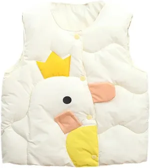 Warm Vest for Baby Girls Cute Cartoon Waistcoat Cotton Padded Jackets Autumn Winter Vest
