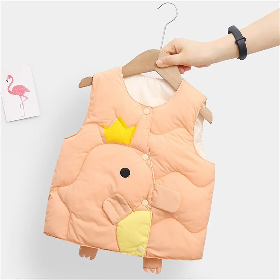 Warm Vest for Baby Girls Cute Cartoon Waistcoat Cotton Padded Jackets Autumn Winter Vest