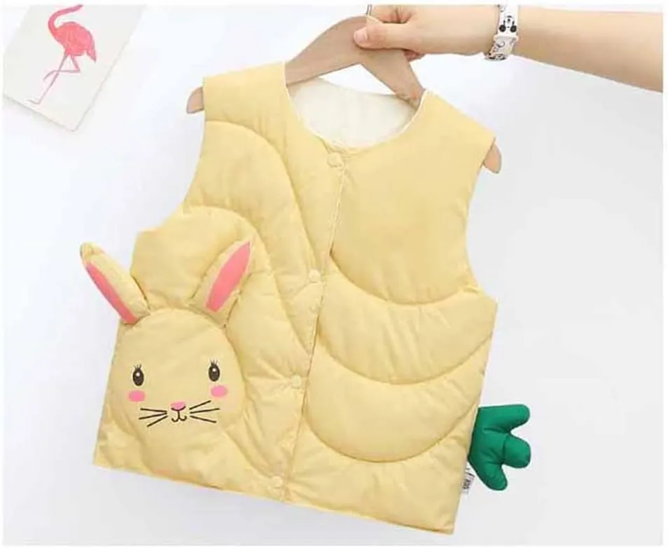 Warm Vest for Baby Girls Cute Cartoon Waistcoat Cotton Padded Jackets Autumn Winter Vest