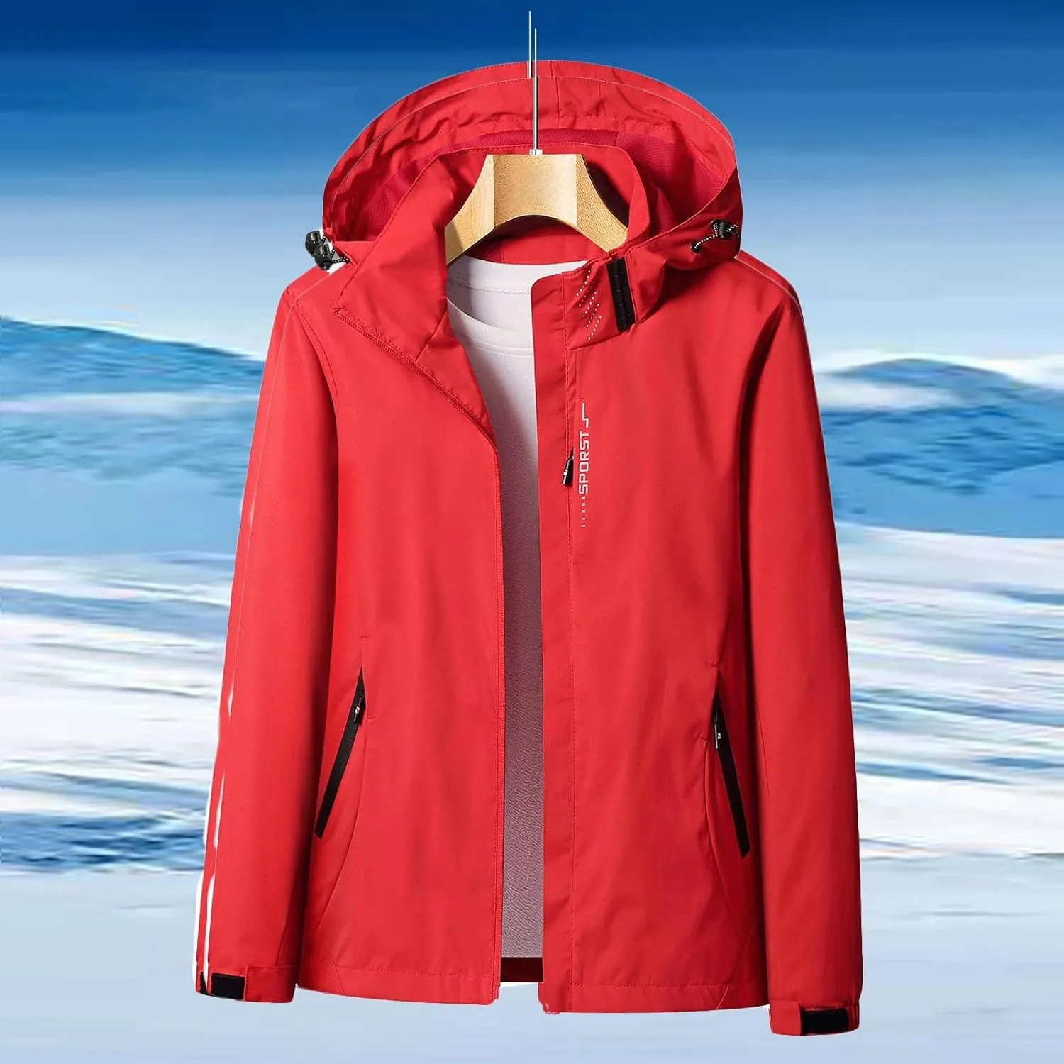 Waterproof Rain Jacket for Women Winter Fall Lightweight Outdoor Windbreaker Outdoor Hiking Travel Rain Coat