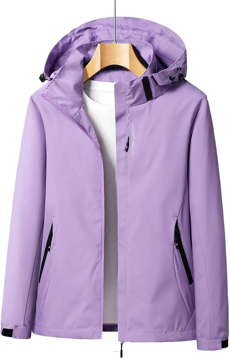 Waterproof Rain Jacket for Women Winter Fall Lightweight Outdoor Windbreaker Outdoor Hiking Travel Rain Coat