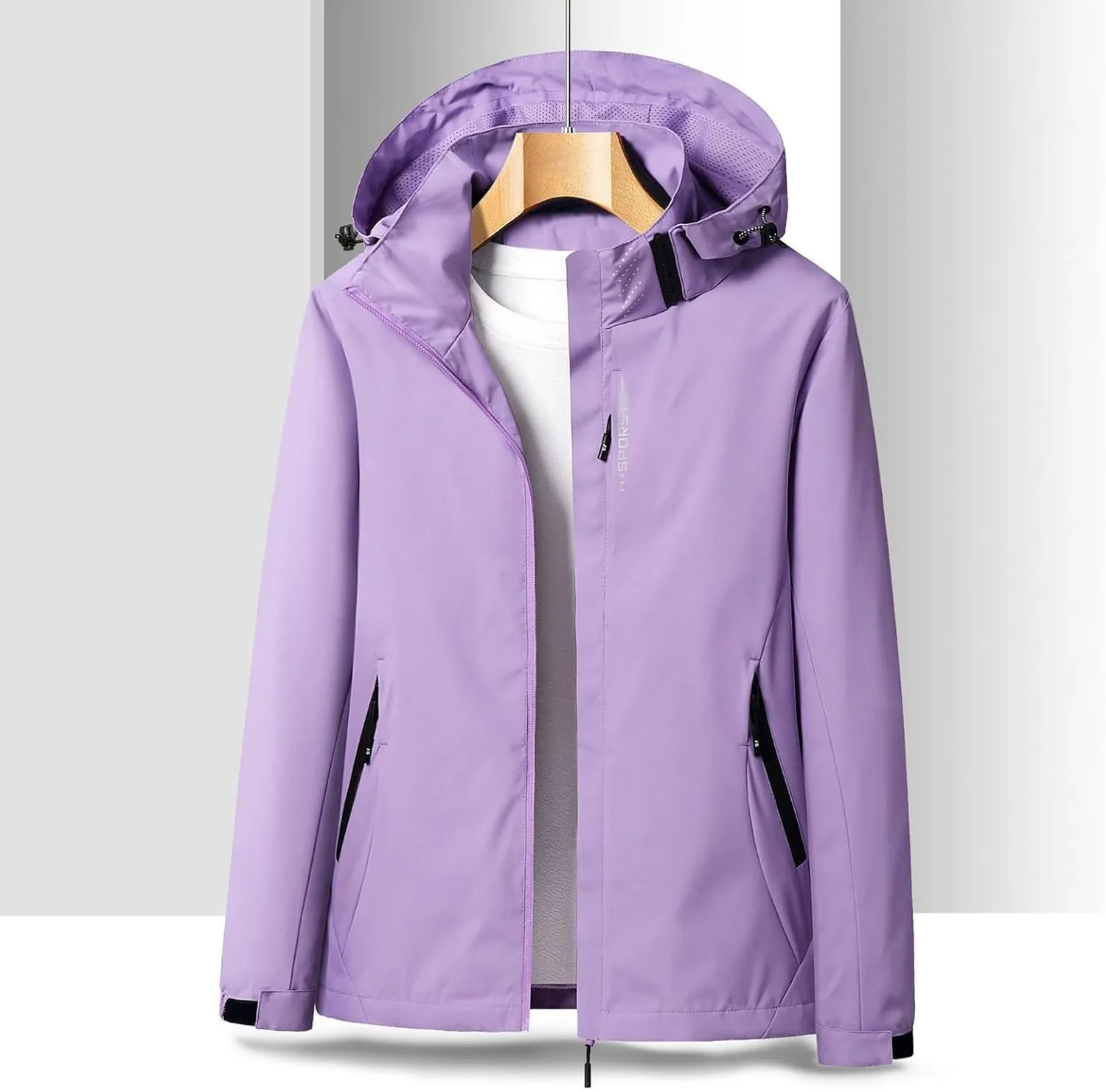 Waterproof Rain Jacket for Women Winter Fall Lightweight Outdoor Windbreaker Outdoor Hiking Travel Rain Coat