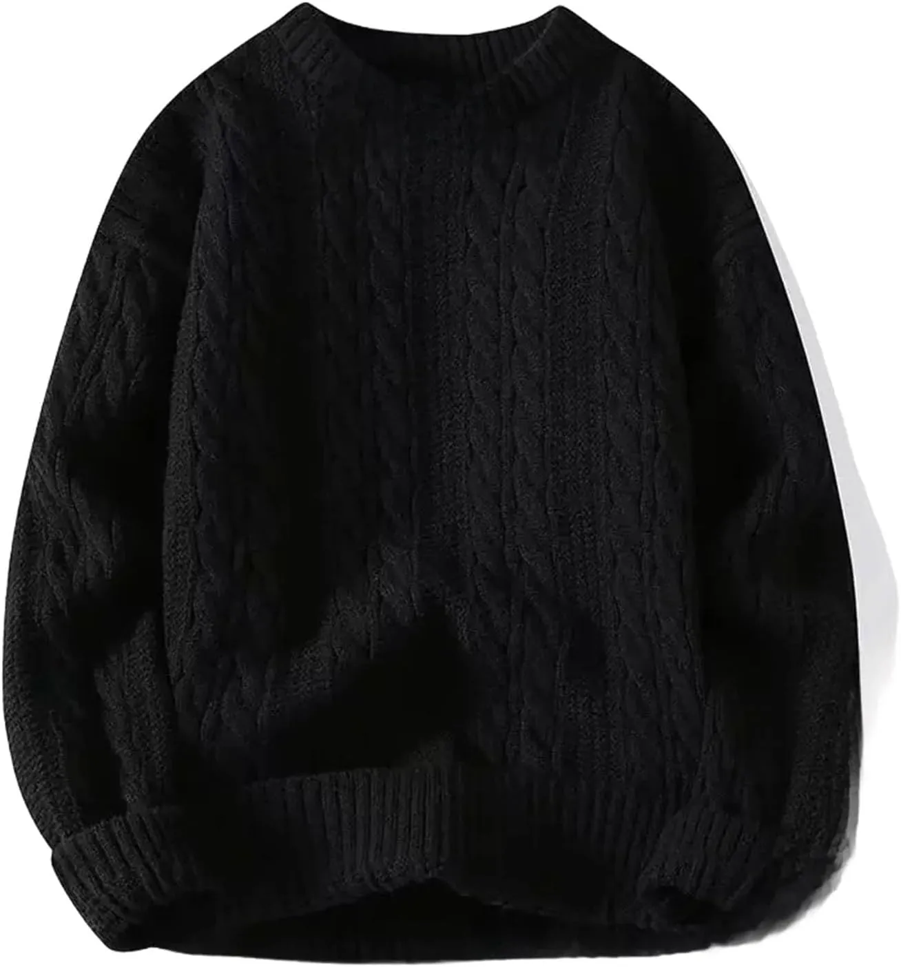 Wear Inner Wear Sensible Style Knitwear Men's Round Neck Sweater Solid Color Loose-fit Knitted Pullover Top