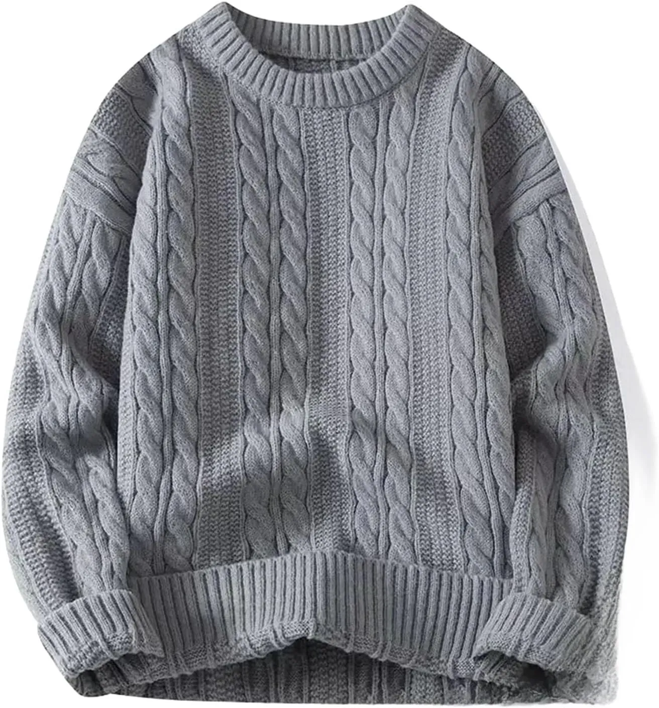 Wear Inner Wear Sensible Style Knitwear Men's Round Neck Sweater Solid Color Loose-fit Knitted Pullover Top