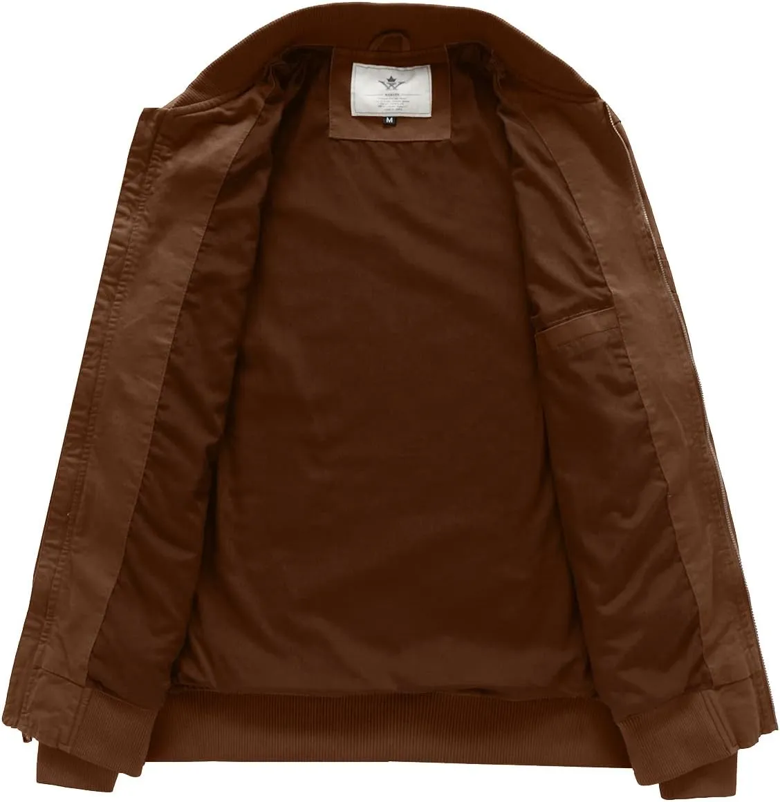 WenVen Men's Lightweight Cotton Flight Bomber Jacket Casual Military Windbreaker