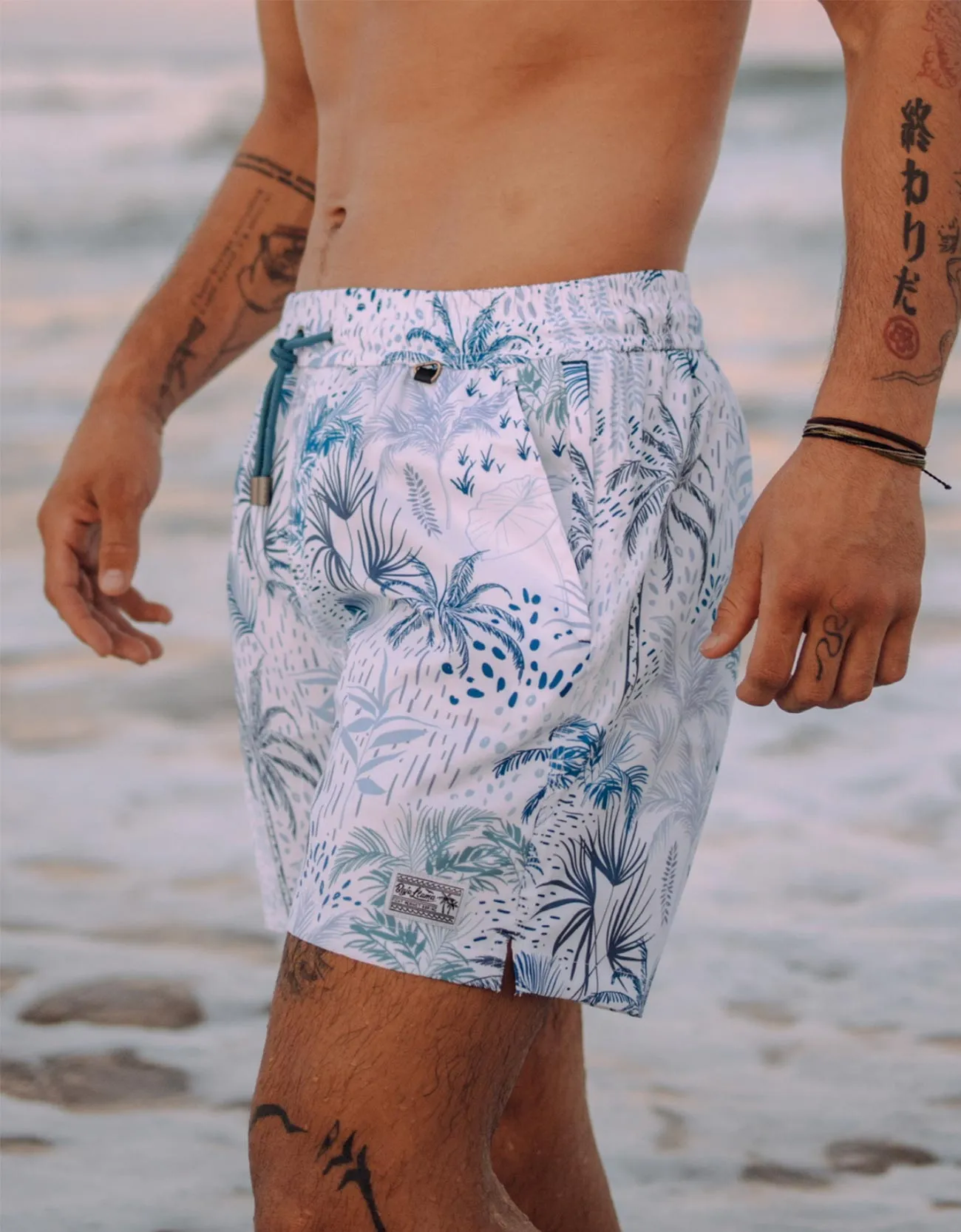 WHITE HOT TROPICS - STRETCH SWIMSUIT