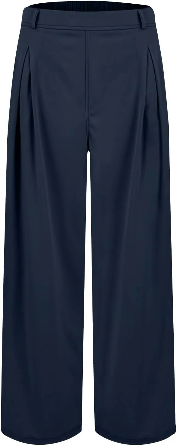 Wide Leg Pants for Women High Waist Casual Loose Trousers Ladies Soft Comfy Outfit Dressy Trendy Pants with Pockets