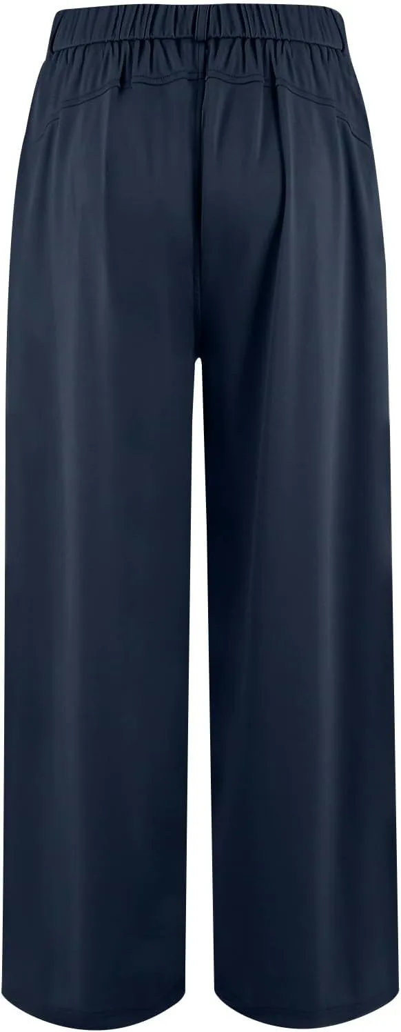 Wide Leg Pants for Women High Waist Casual Loose Trousers Ladies Soft Comfy Outfit Dressy Trendy Pants with Pockets