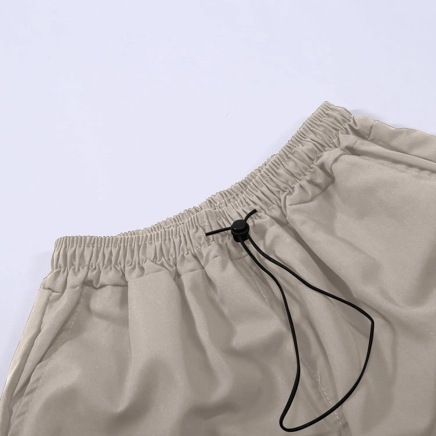 Wide Leg Parachute Pants Woman Baggy Elastic Waist Summer Cargo Pants Lightweight Y2K Trendy Trousers with Pockets