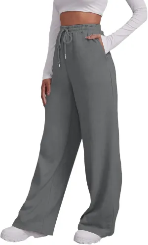 Wide Leg Sweatpants Women 2024 High Waist Casual Joggers with Pockets Loose Lightweight Soft Comfy Straight Yoga Sweat Pants