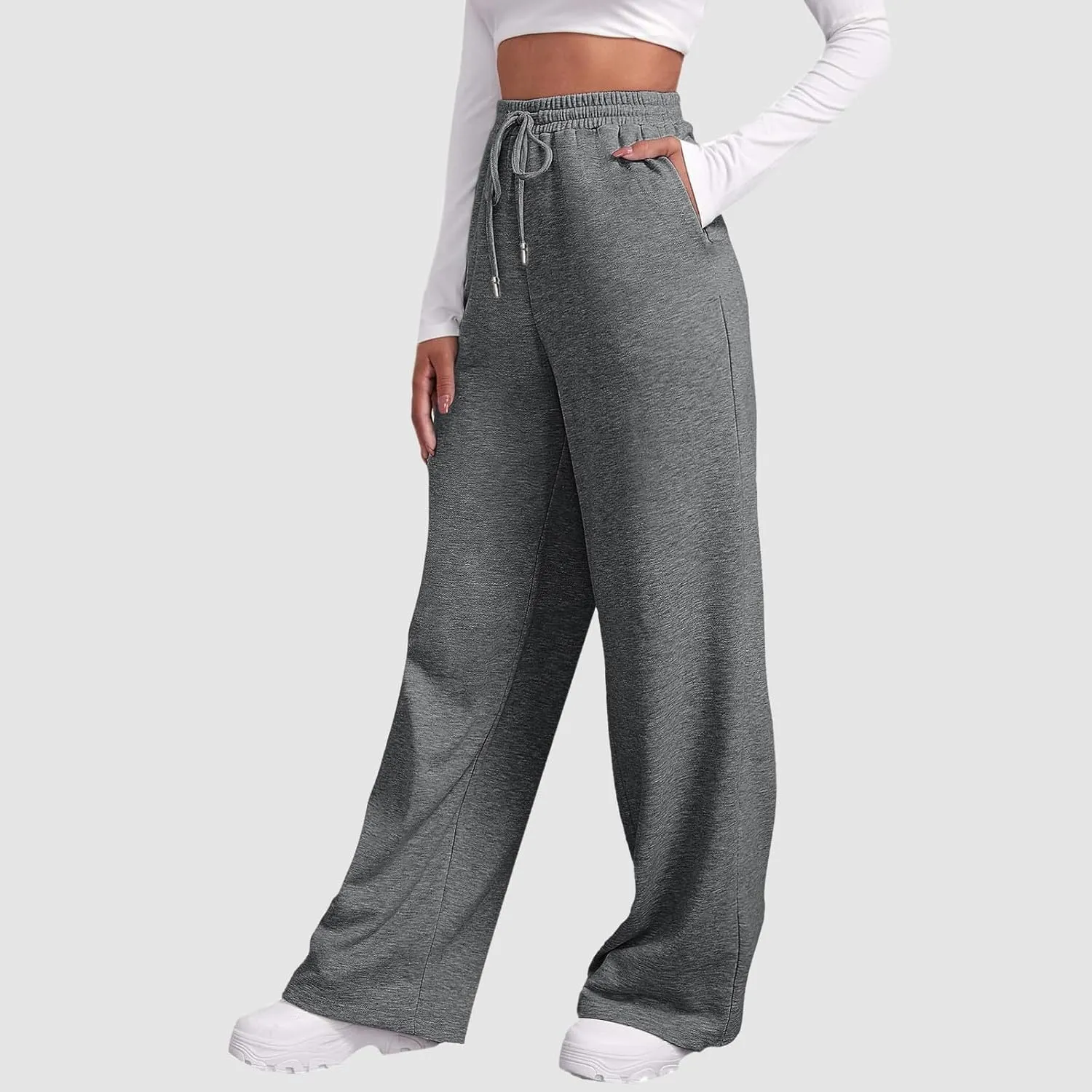 Wide Leg Sweatpants Women 2024 High Waist Casual Joggers with Pockets Loose Lightweight Soft Comfy Straight Yoga Sweat Pants