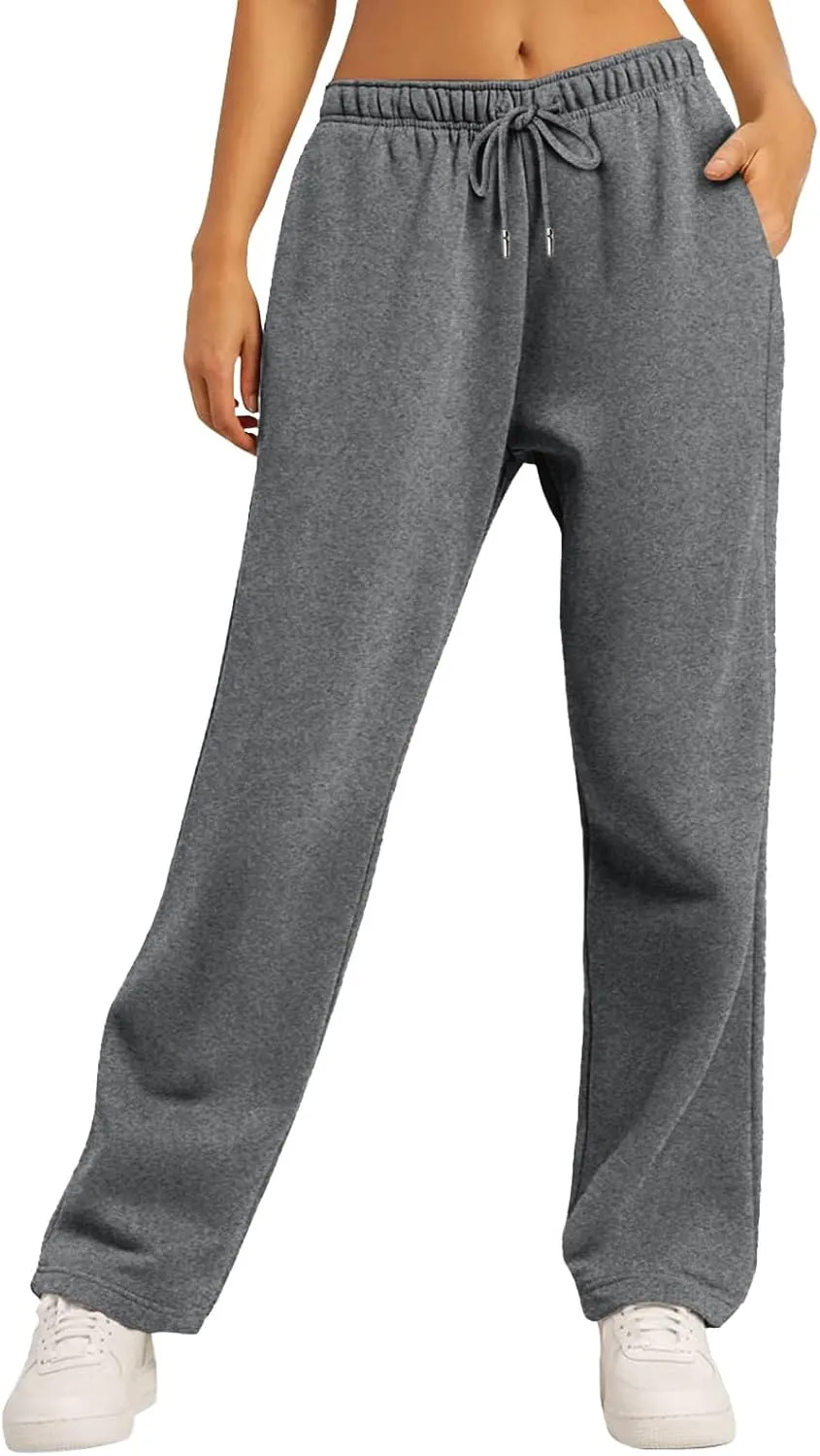Wide Leg Sweatpants Women 2024 High Waist Casual Joggers with Pockets Loose Lightweight Soft Comfy Straight Yoga Sweat Pants