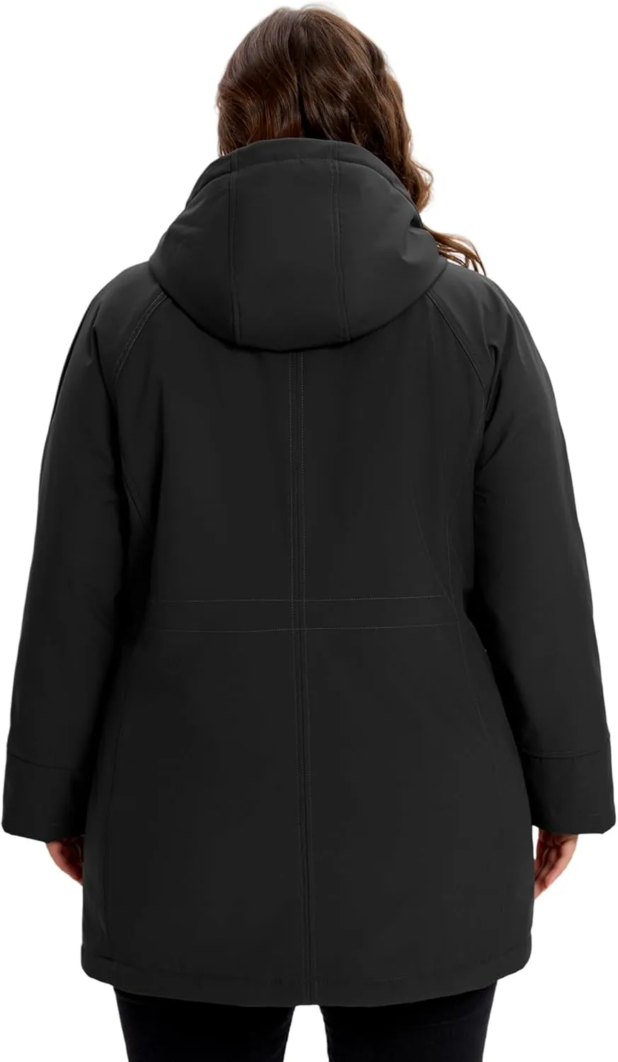 WINDMILL Womens Plus Size Softshell Jacket, Warm Windbreaker Coat with Hood (1X-6X)