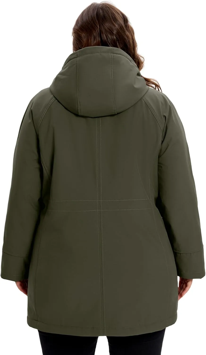 WINDMILL Womens Plus Size Softshell Jacket, Warm Windbreaker Coat with Hood (1X-6X)