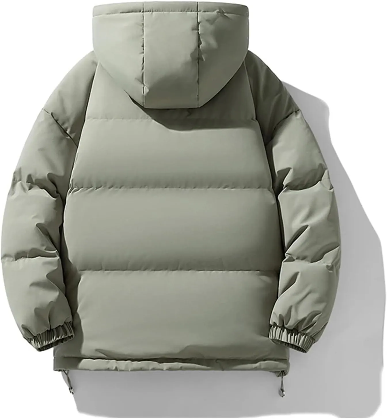 Winter Warm Down Jackets Outdoor Casual Solid Color Zip-Up Padded Cotton Jacket Coat Men Hooded Coat