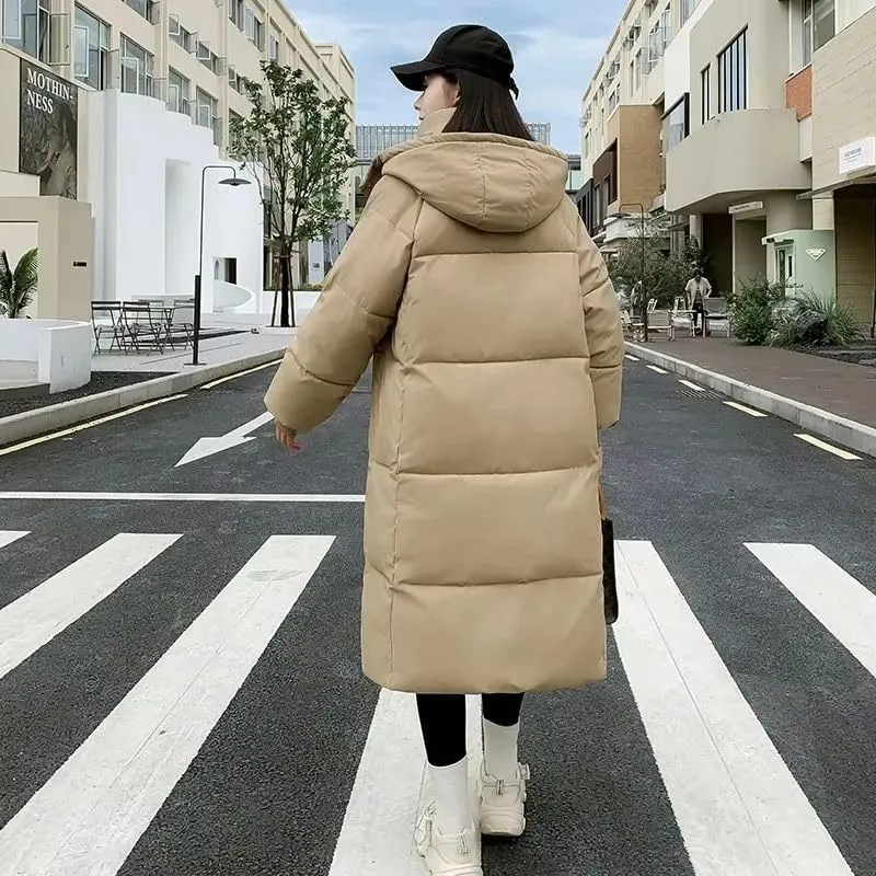Winter Women Parka Hooded Jackets Thicken Warm Cotton-padded Puffer Coats Casual Long Clothes Loose Outerwear