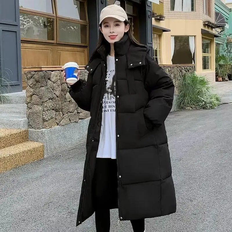 Winter Women Parka Hooded Jackets Thicken Warm Cotton-padded Puffer Coats Casual Long Clothes Loose Outerwear